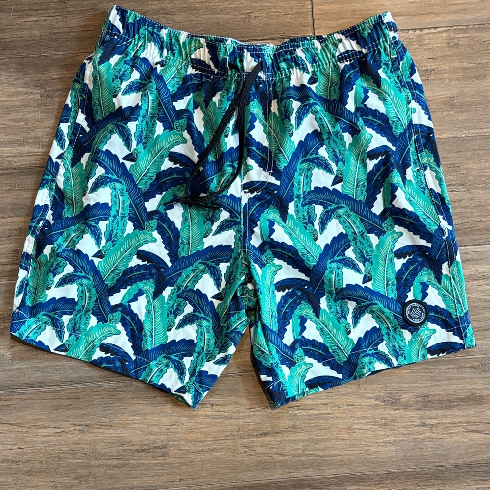 Leaf Pattern Men's Swim Board Shorts Brooklyn Cloth Co size Small